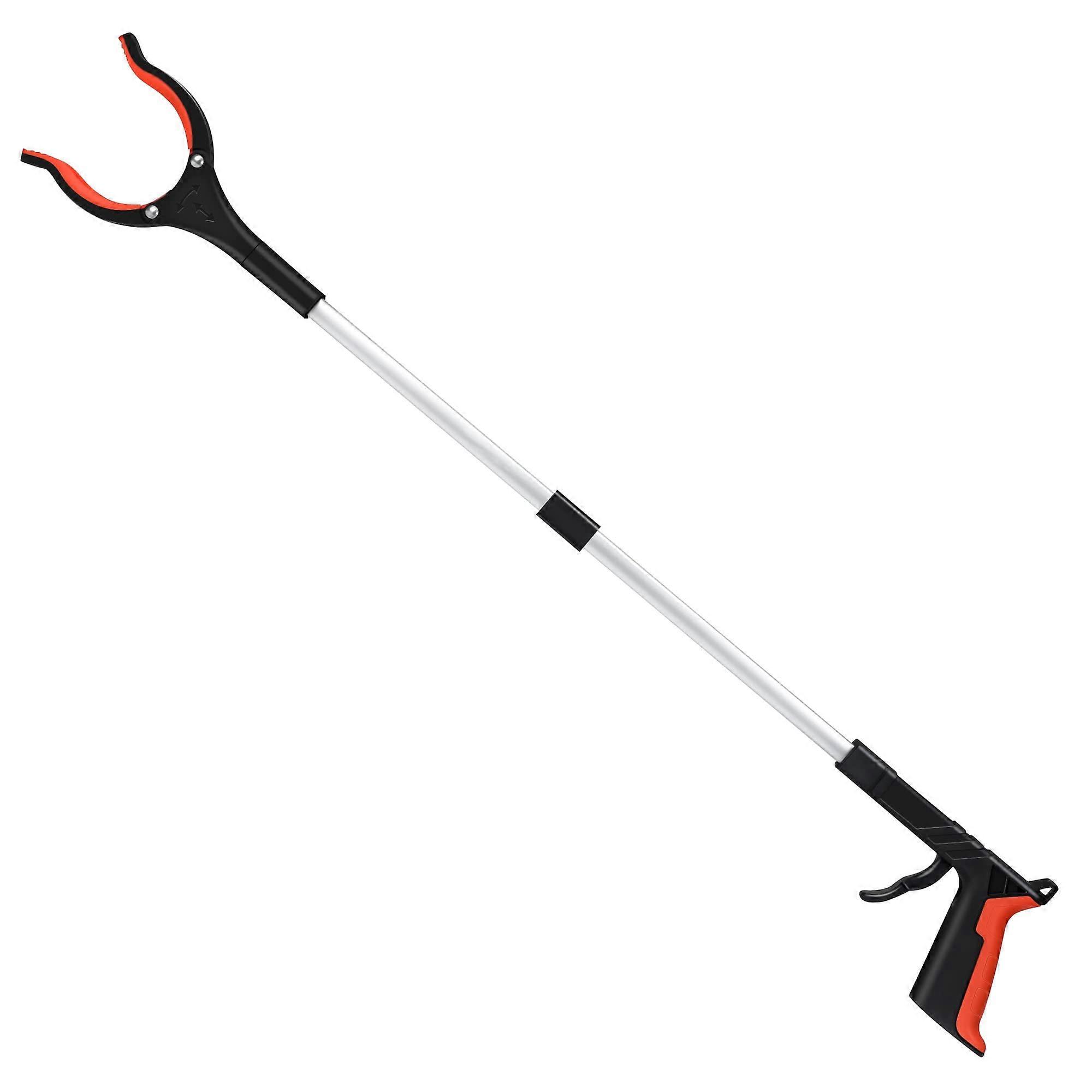 2024 Upgrade Grab Tool 32 Inch Lightweight 360° Rotating Head Foldable Garbage Claw for Elderly and Collectors Orange