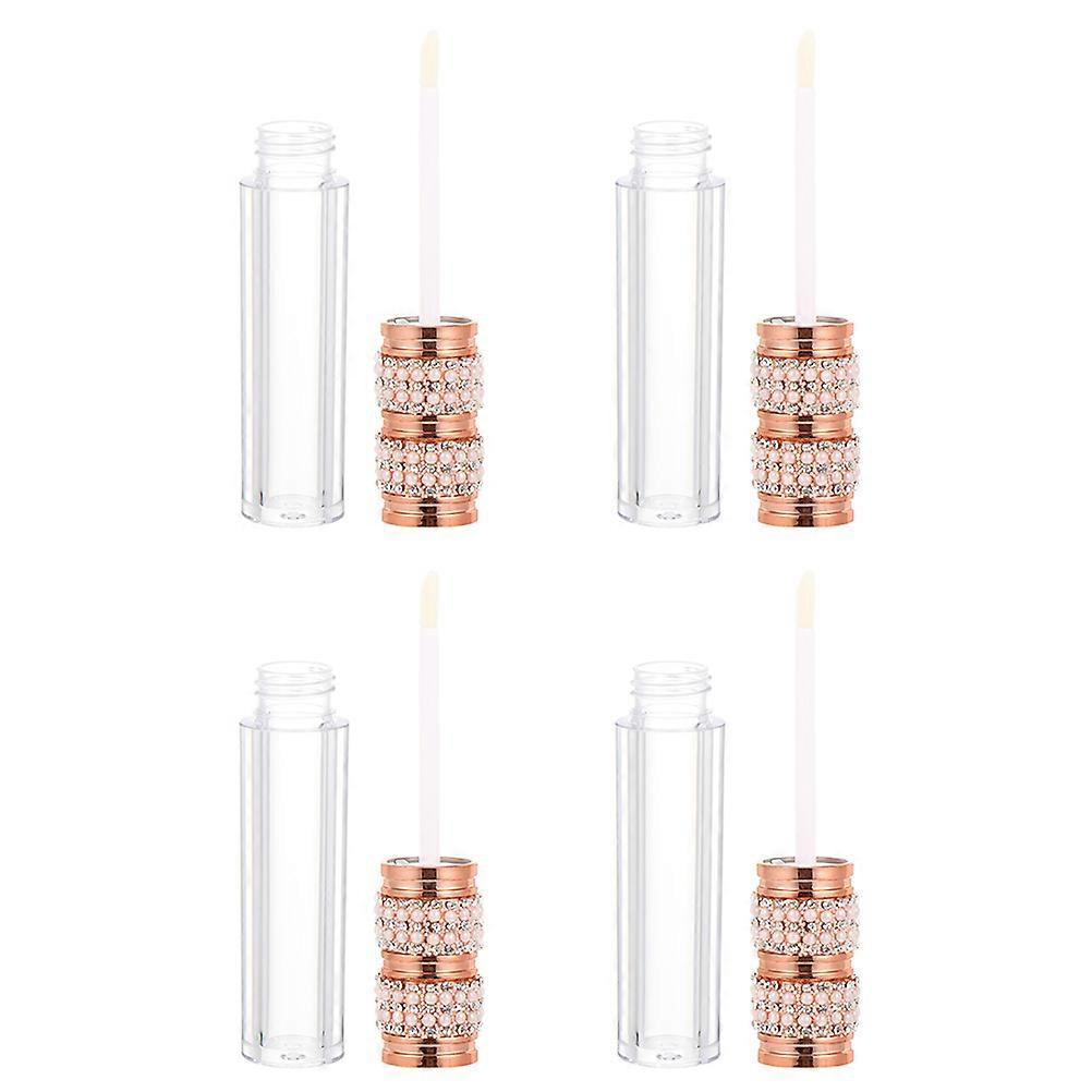 4pcs Empty Golden Plastic Lip Gloss Tubes for Storage Use Lightweight and Leak Proof