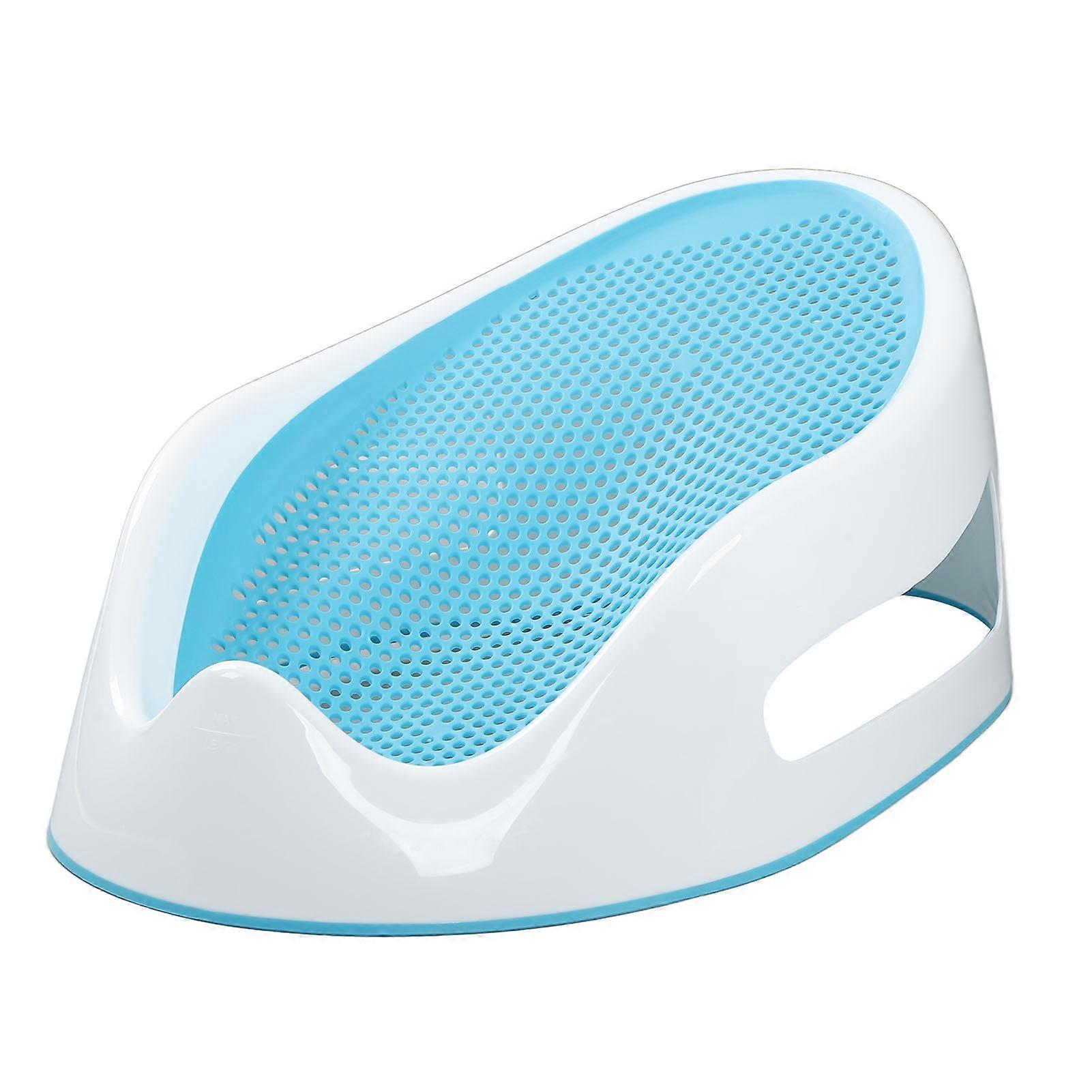 Baby Bath Support TPE Soft Silicone Safe Comfortable Infant Bath Tub Lying Support Bracket for Newborn Light Blue