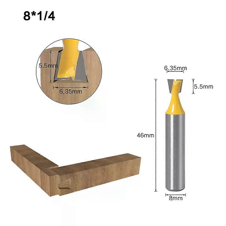 1pcs 8mm Shank Dovetail Joint Router Bits Set 14 Degree Woodworking Engraving Bit Milling Cutter for Wood