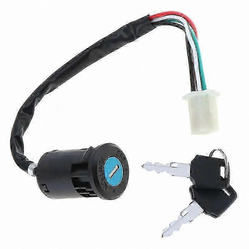 Universal 4-Wire Ignition Key Set for Motorcycle, ATV, Go Kart, Scrambler Accessory