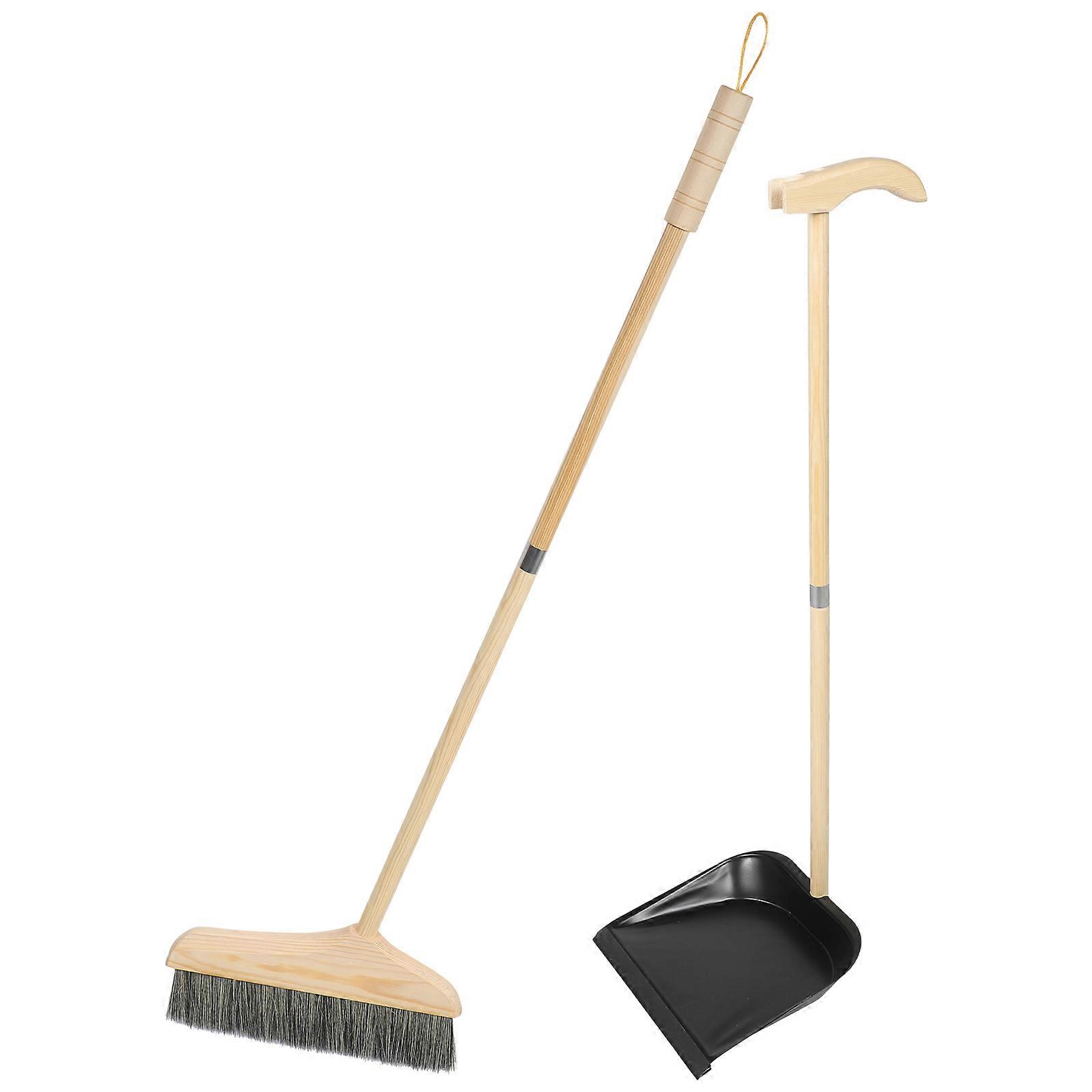 Long Handle Broom and Dustpan Set Ergonomic Cleaning Tools for Home Use