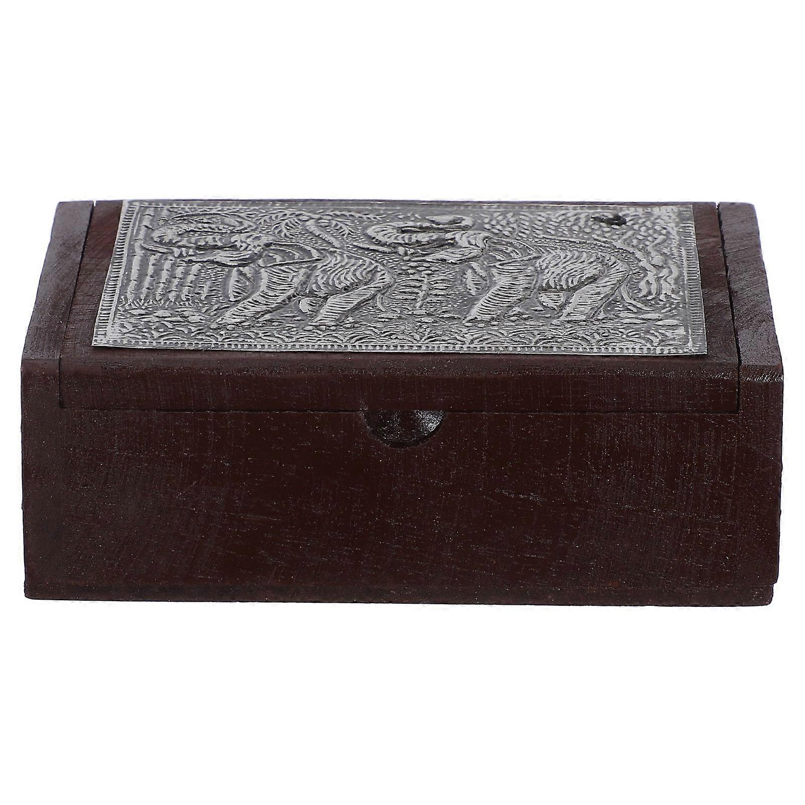 Wooden with Lid for Storage Compact and Lightweight Design Versatile Organizer 6.5 x 4.3 x 2.8 inches