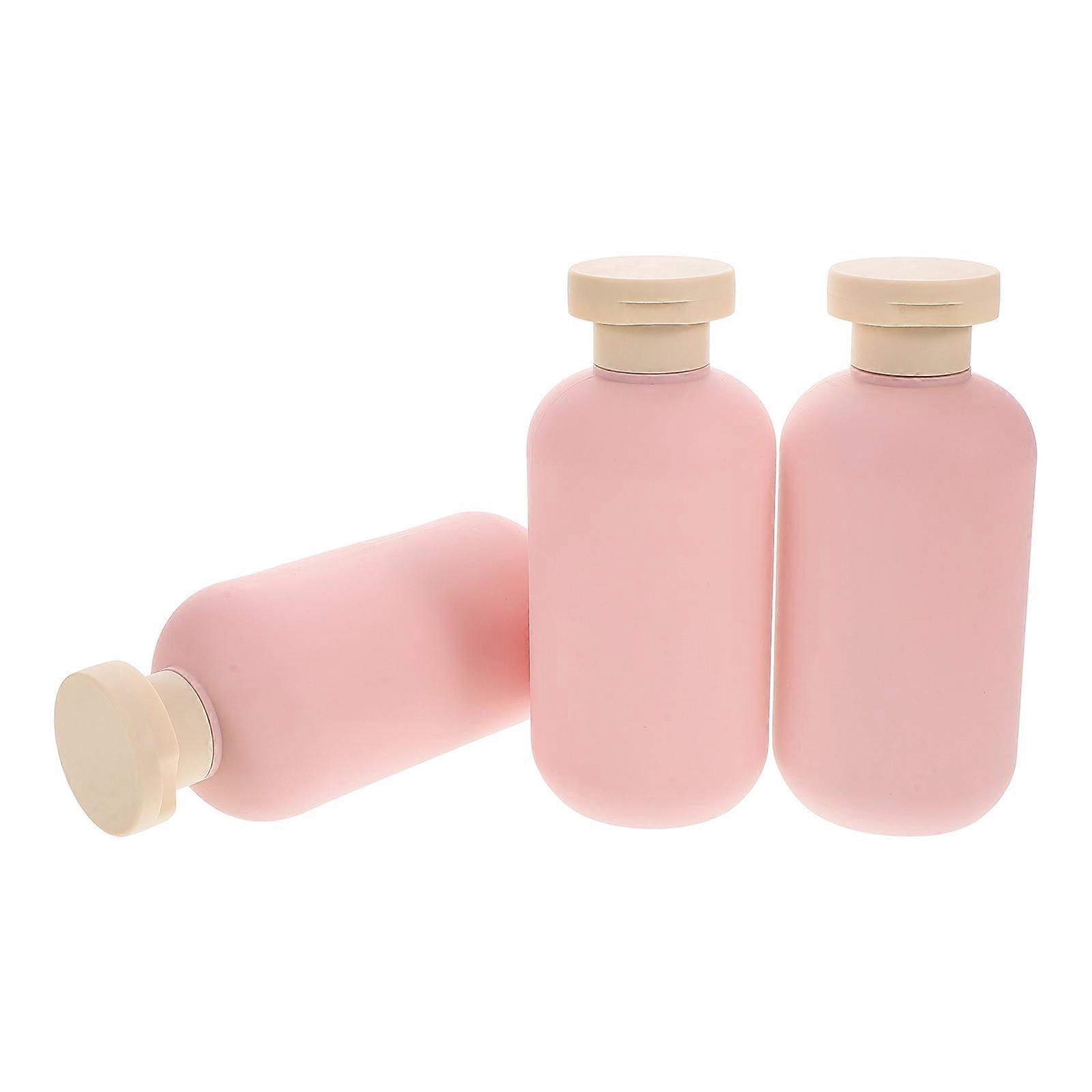 Travel Shampoo Bottles Pink Refillable Lotion Containers for Storage 3Pcs