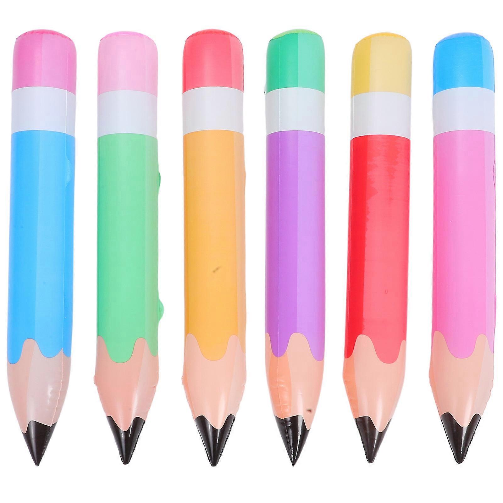 Giant Inflatable Pencil PVC 6Pcs Assorted Color with Quick Inflation for Party