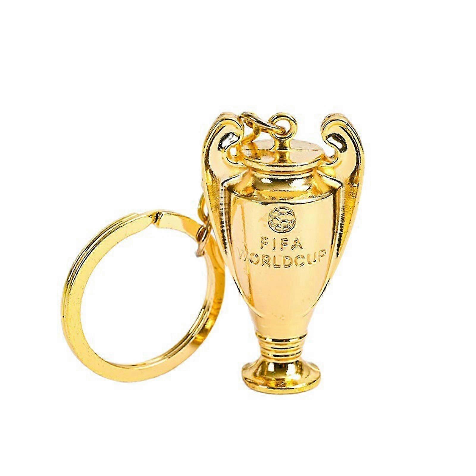 Soccer Cup Keychain Simulation Trophies Keyring Champions League Cup Accessory Stylish Alloy Charm for Bags and Keys Silver