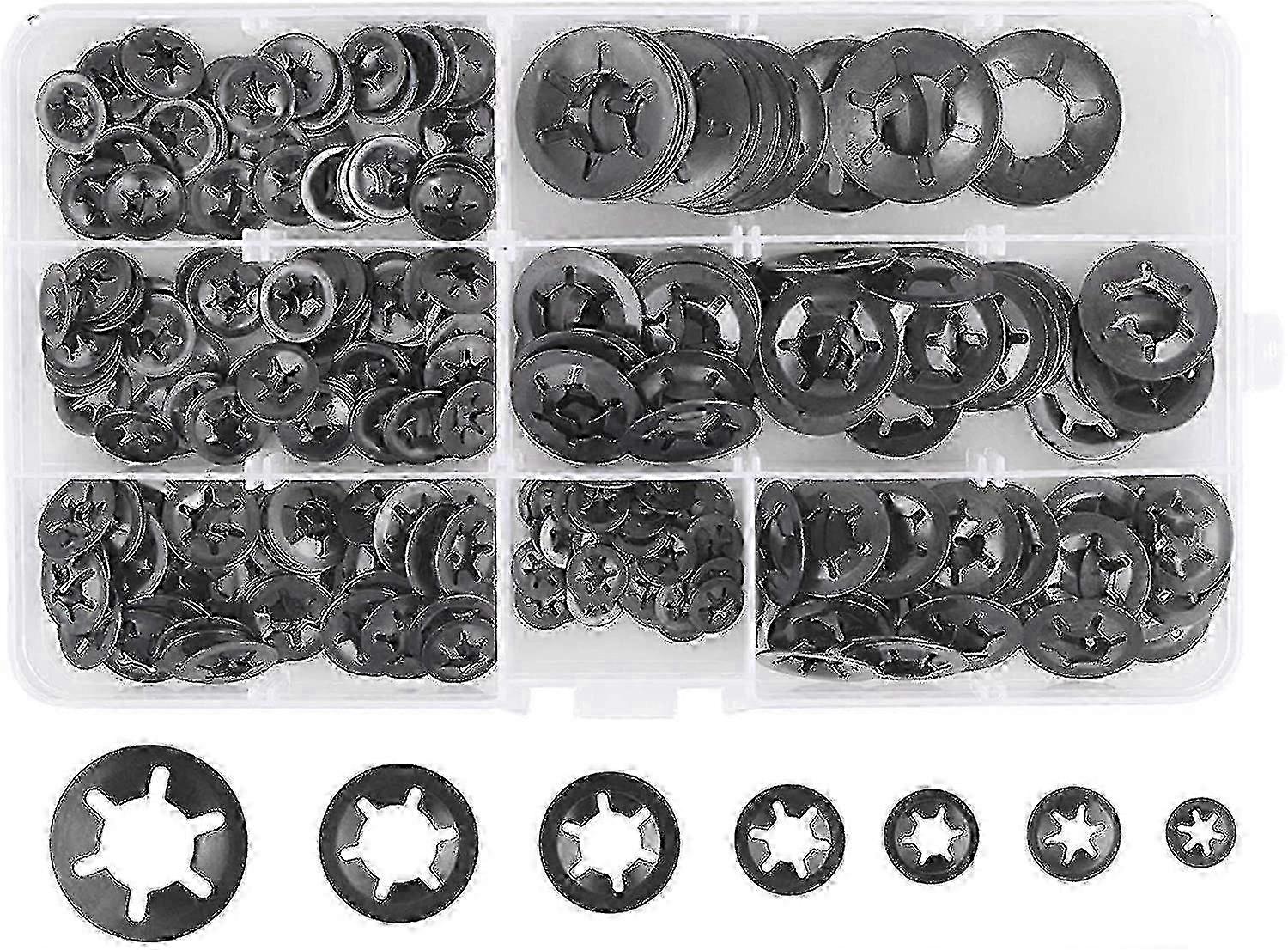 Lock Washers Set of 280 Pcs - Steel Material, Quick Lock for Various Uses