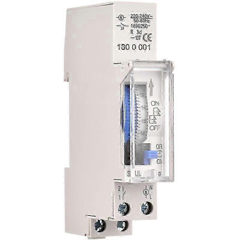 For 24-hour mechanical timer 15-minute minimum timer Rail mounting Integrated battery, SUL180a AC220-240V Grey