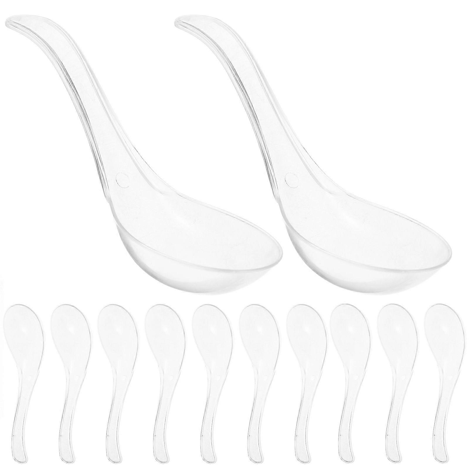 100pcs Reusable Plastic Cake Spoons And Small Dessert Spoons Set For Party Supplies For Ice Cream And Yogurt With Heavy Duty Clear Spoons