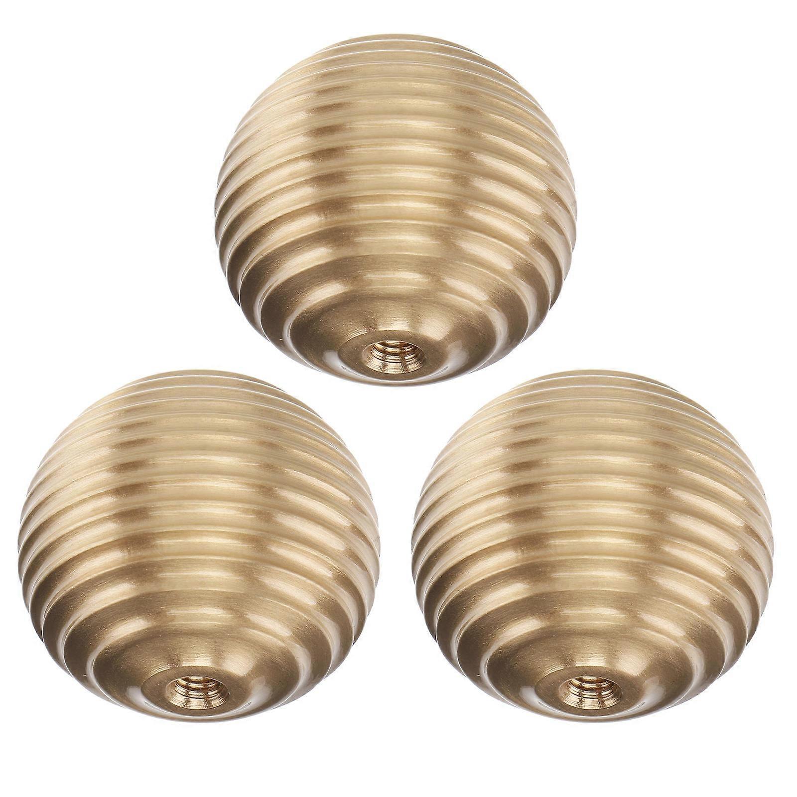 Cabinet Knob Brass Round Handle for Home Use 2Pcs Golden Set