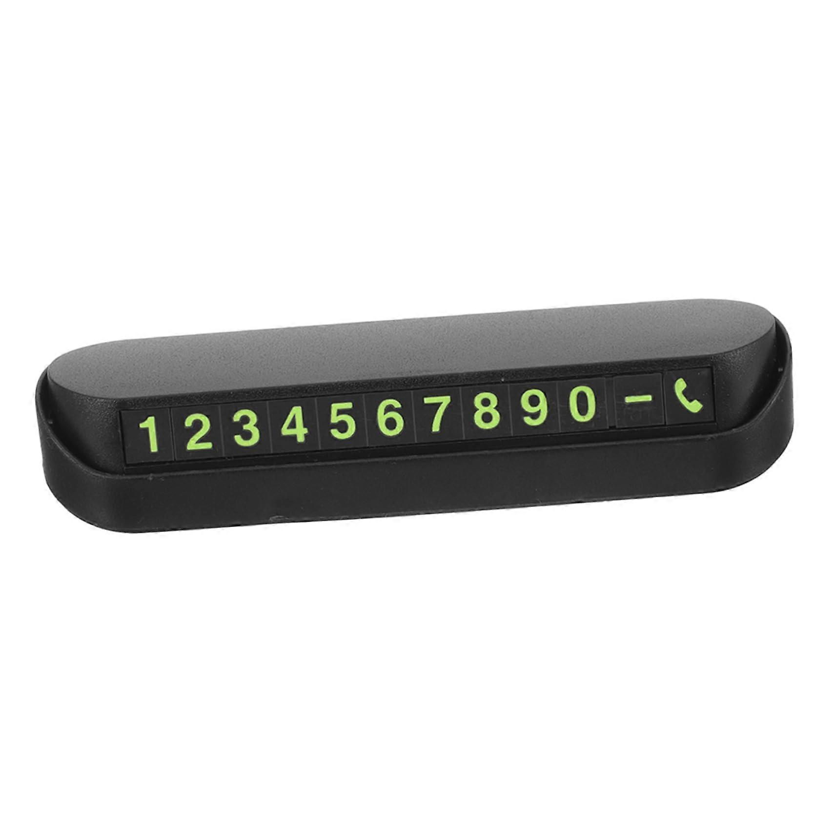 Car Temporary Parking Sign with Telephone Number ABS Black Practical Number Plate