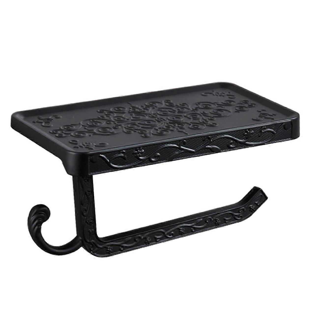 1Roll Toilet Paper Holder with Shelf, Bathroom Shelf for Toilet Paper, SelfAdhesive, Durable and Practical for Bathroom, Easy Installation