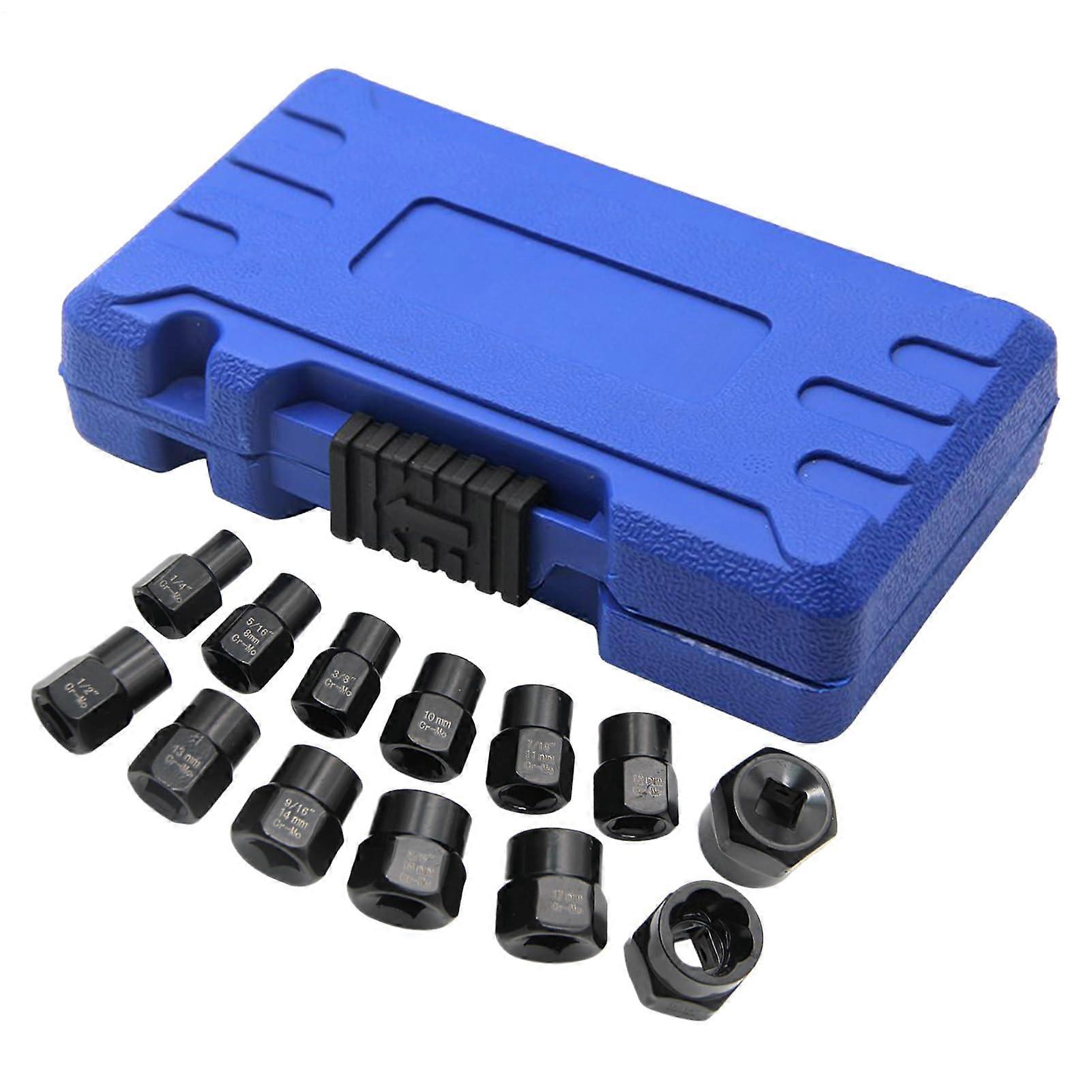 Screw Extractor Set: 13-Piece for Damaged Bolts, Non-Slip Grip Tools for Mechanical Workshop and Tire Removal