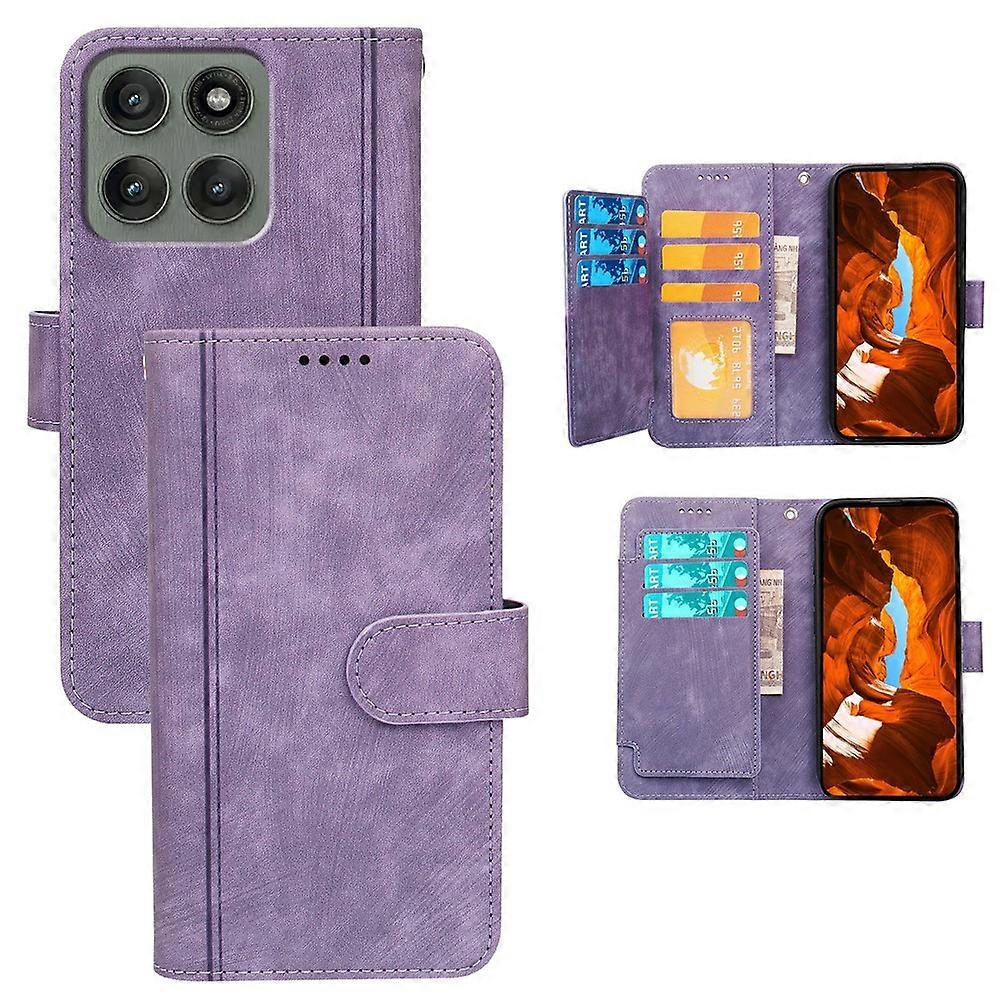 Compatible For Motorola Edge 60 Pro 5G Leather Case Line Pattern Wallet Phone Cover with 9 Card Slots