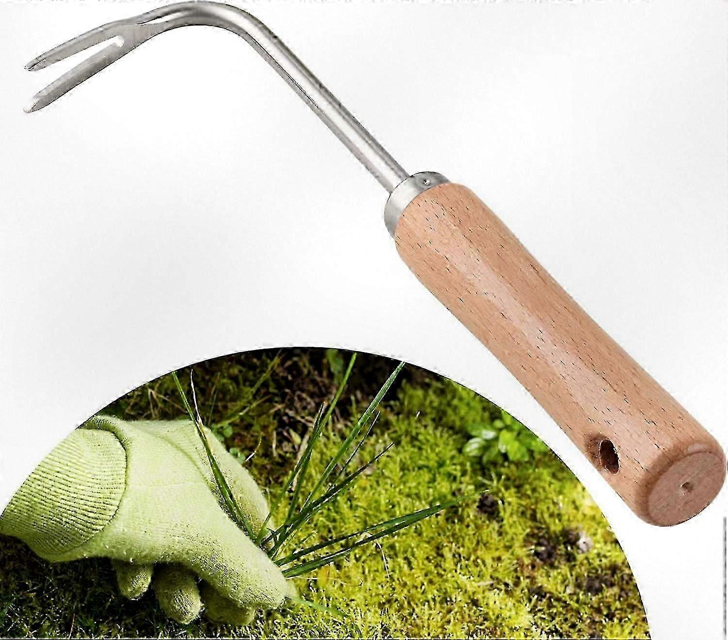 Manual Garden Weeder - Multi-Prong Hand Tool for Effortless Weed Removal and Deep Soil Cultivation
