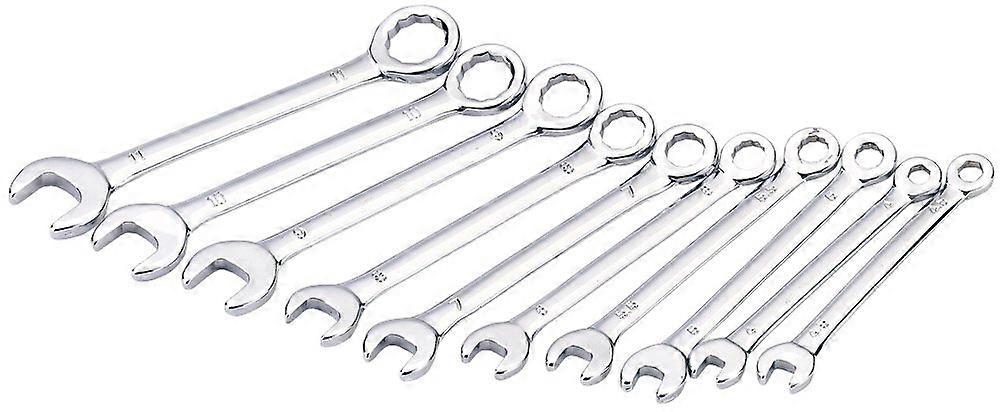 10pc Metric Combination Mini Spanner Set Wrench Tool Kit for Tight Spaces, Durable Chrome Vanadium Steel, 7-19mm