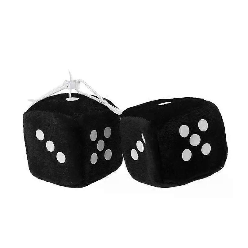 1 Pair Fuzzy Dice Dots Rear View Mirror Hanger Decoration Car Styling Accessorie