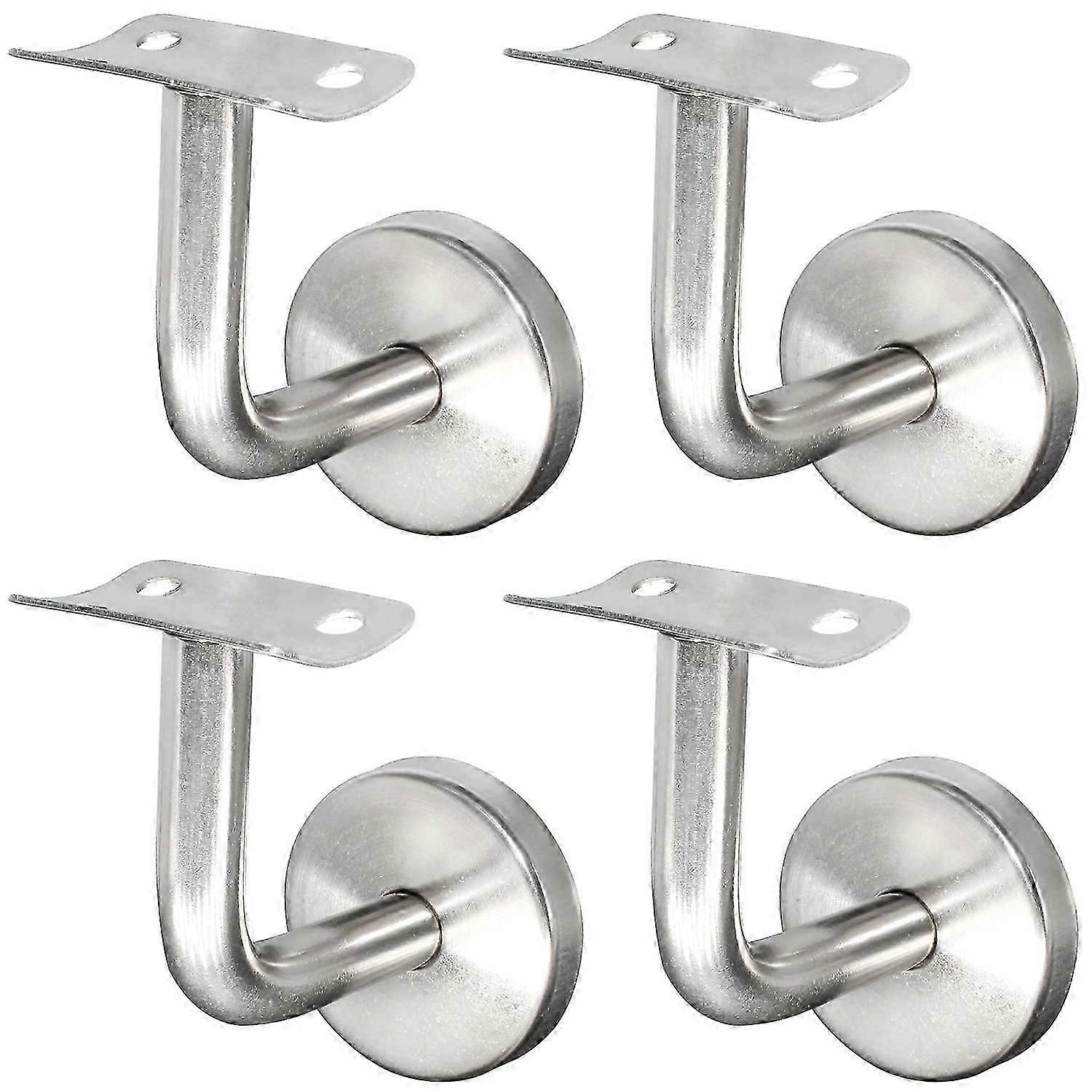 Support de main courante en acier inoxydable 304 pour garde-corps d’escalier Support mural garde-corps en bois argent (4 pièces)