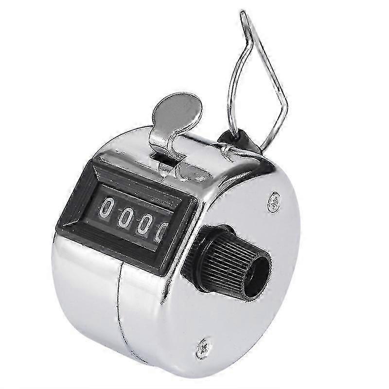 Hand Counter with 4 Digit Display Metal Mechanical Clicker for People