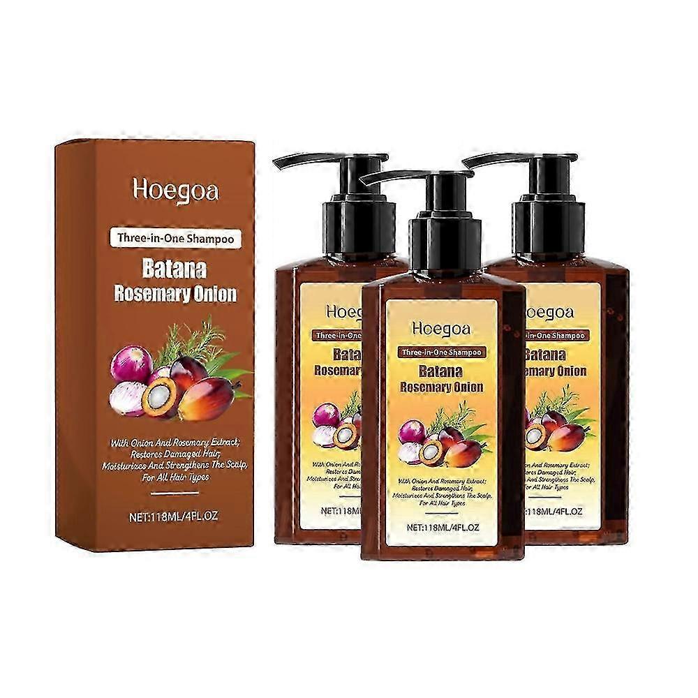 3-in-1 バタナ オイル、ローズマリー、オニオン シャンプー - 男性と女性のための栄養と再生 - 柔らかくボリュームのあるクレンザー