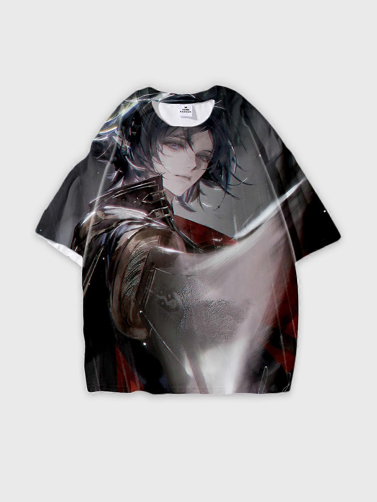 T-Shirt Round Neck, Loose Short Sleeve Sultan’s Game Graphic Tee, Unisex Summer Casual Top V3037