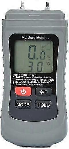 Humidity Tester, Wood Humidity Tester, Pin Insertion HD Digital Display Hygrometer, Ambient Thermometer, Wood and Building Materials Detector