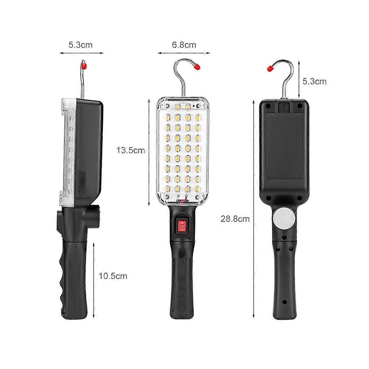 Portable USB Rechargeable Work Light COB Repairing Lamp with Magnet & Hook 34 LED Camping Lamp Flashlight