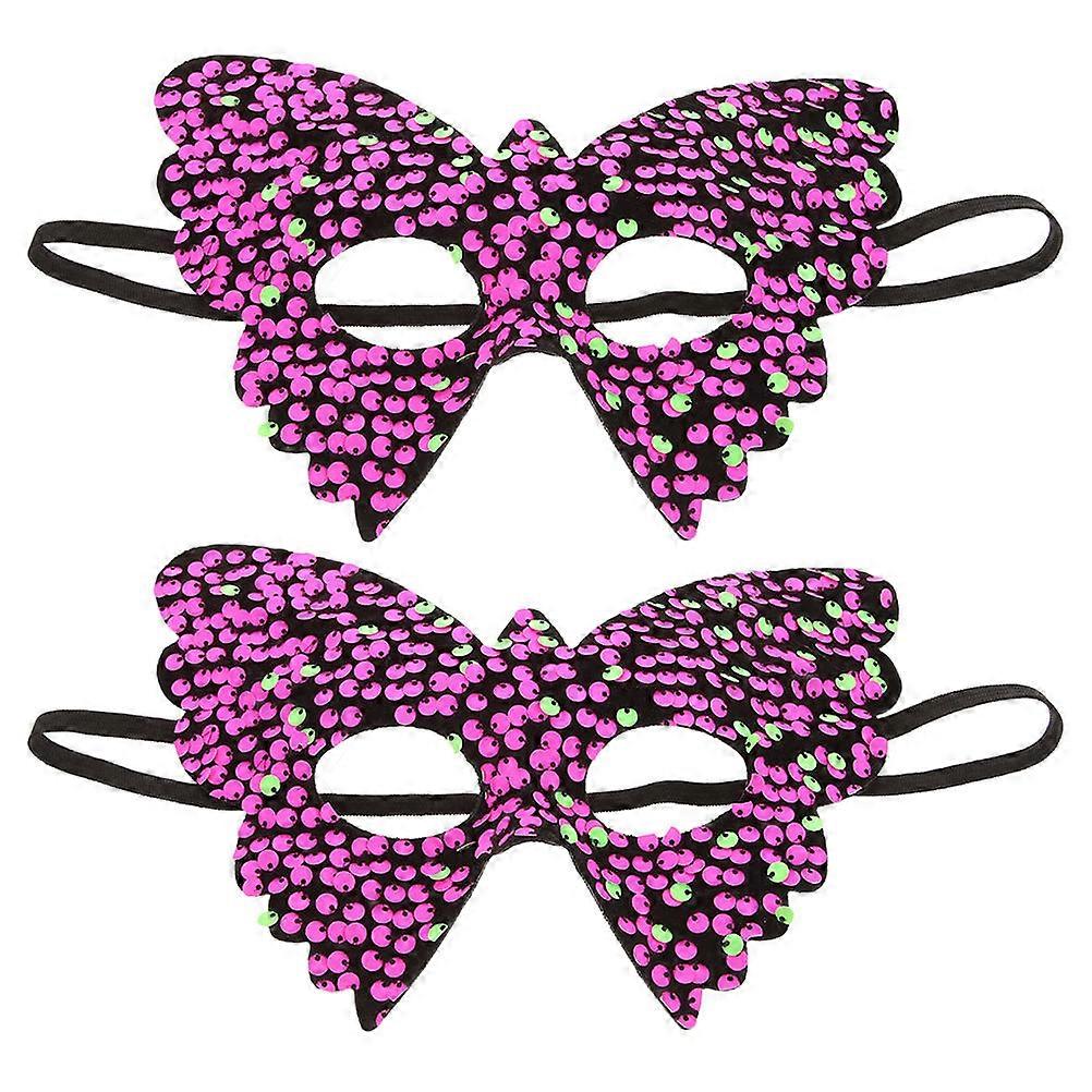 Violet Plastic Masquerade Mask with Comfortable Fit for Home Parties and Festive Occasions 2pcs
