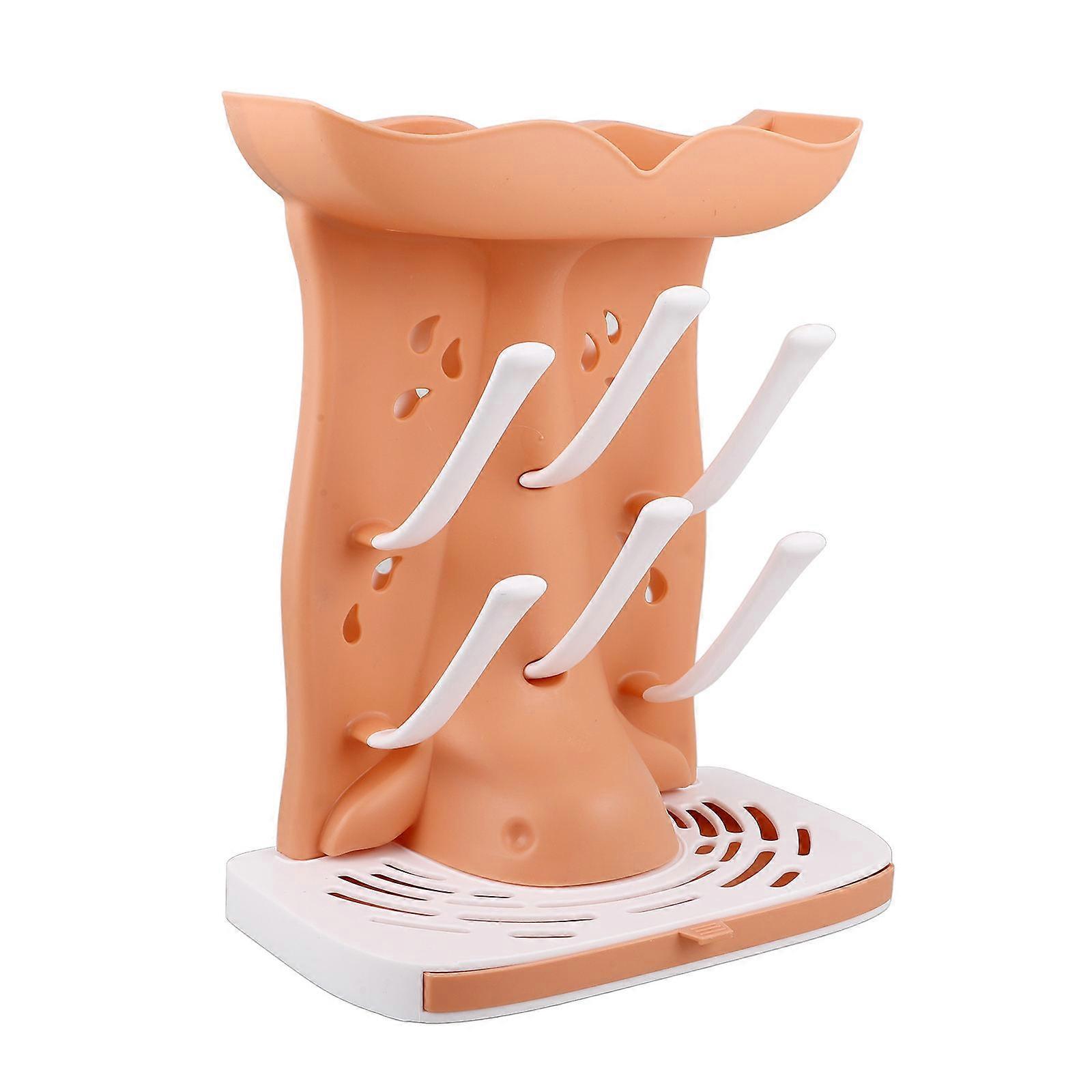 Multifunctional Baby Bottle Drying Rack in Orange for Kitchen Use with Efficient Water Drainage and SpaceSaving Design
