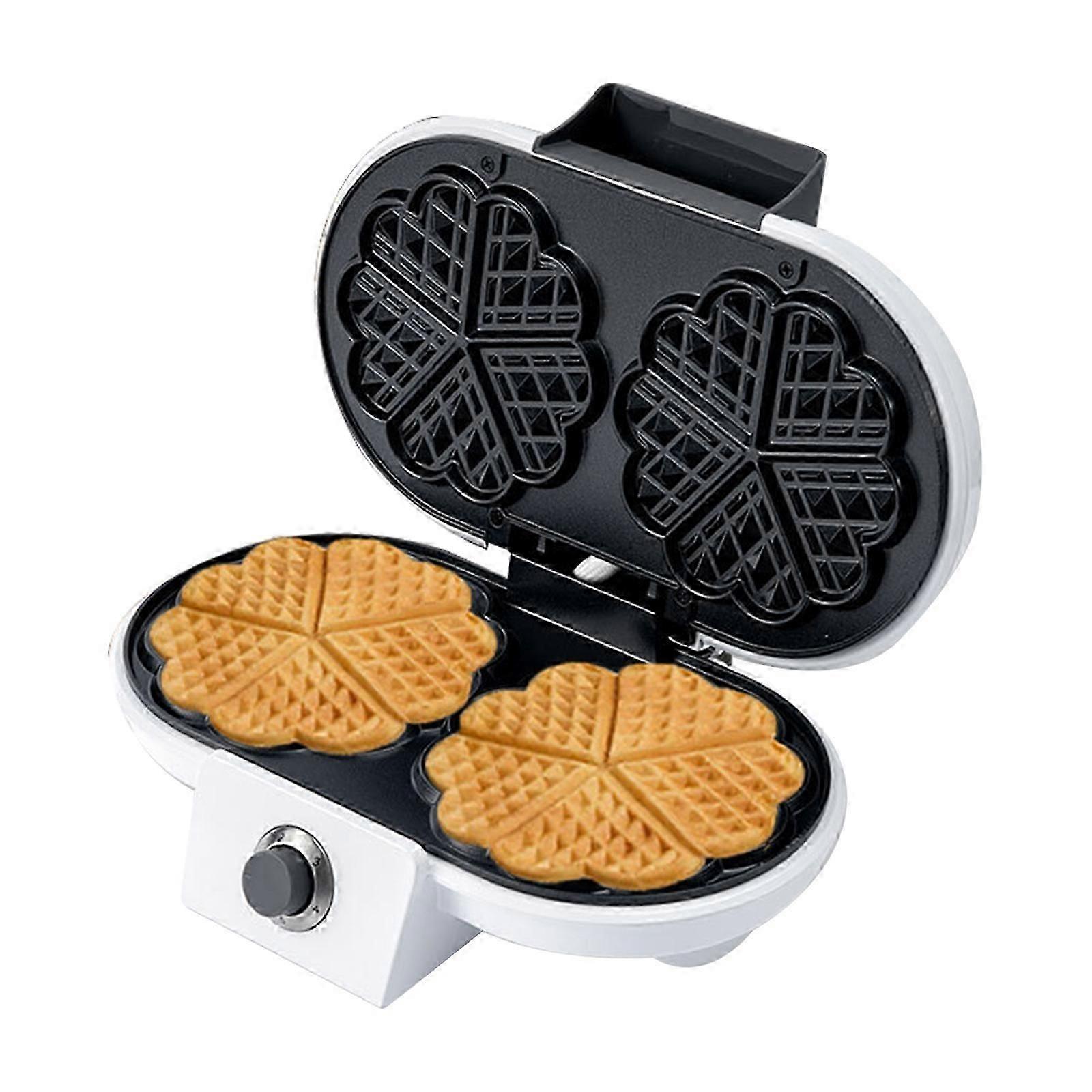 Waffle maker for home with non-stick plate and double heart design
