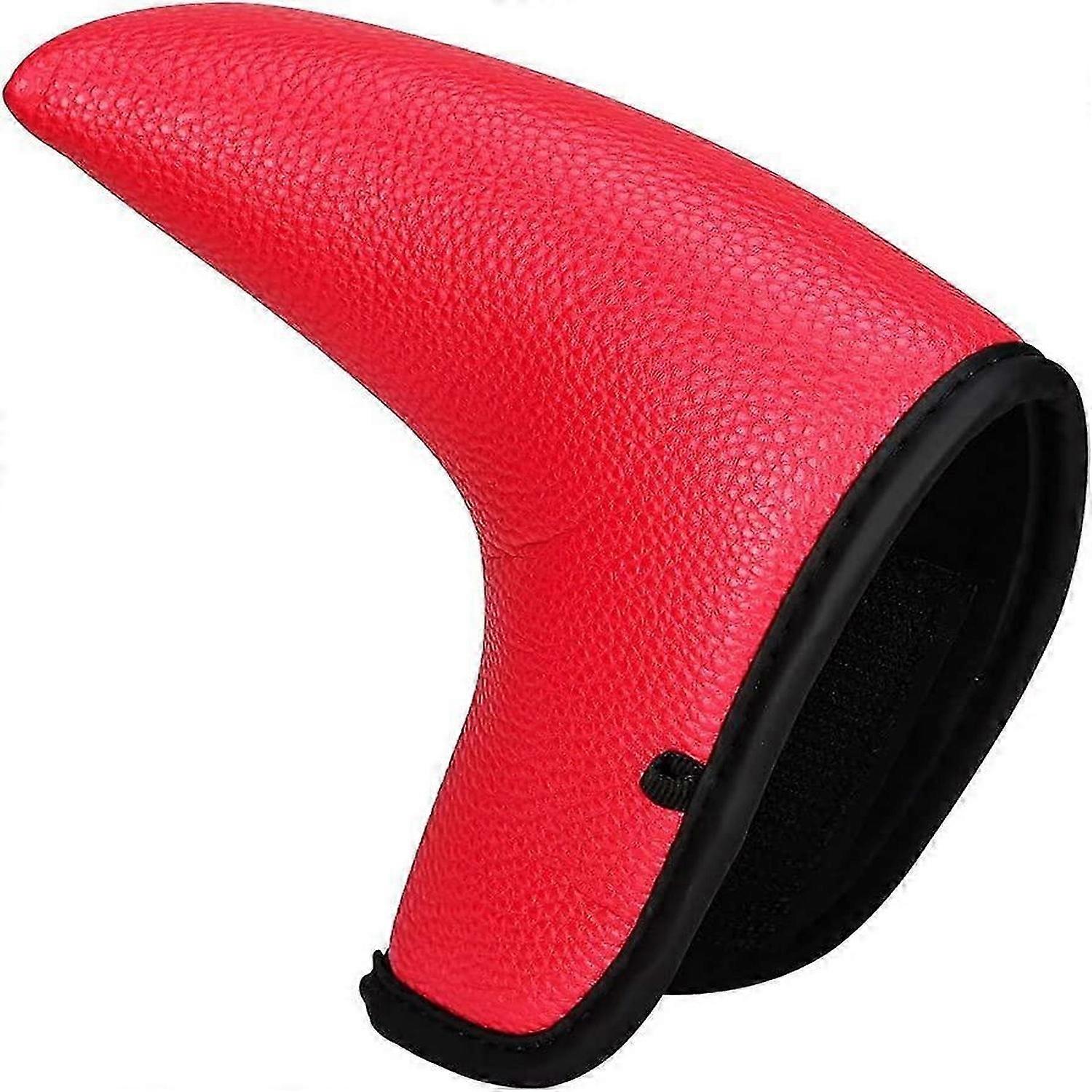 غطاء مضرب الجولف على شكل حرف L PU قماش مقاوم للماء غطاء أفخم سميك (أحمر)