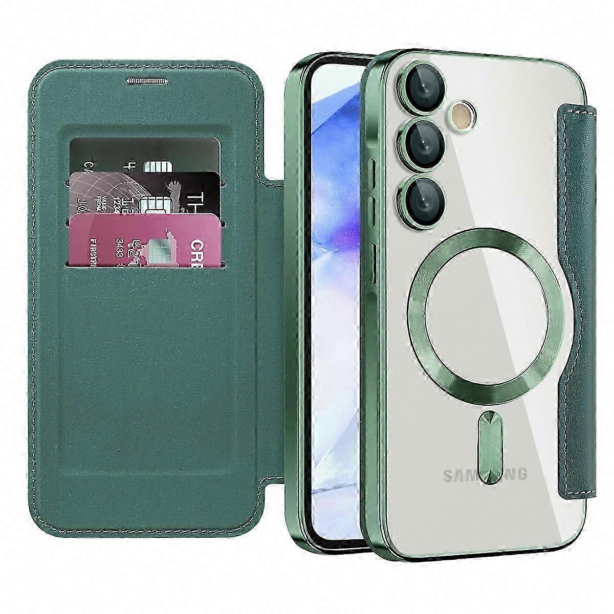 Magnetic Leather Case for Galaxy A55 5G with RFID Blocking Card Holder