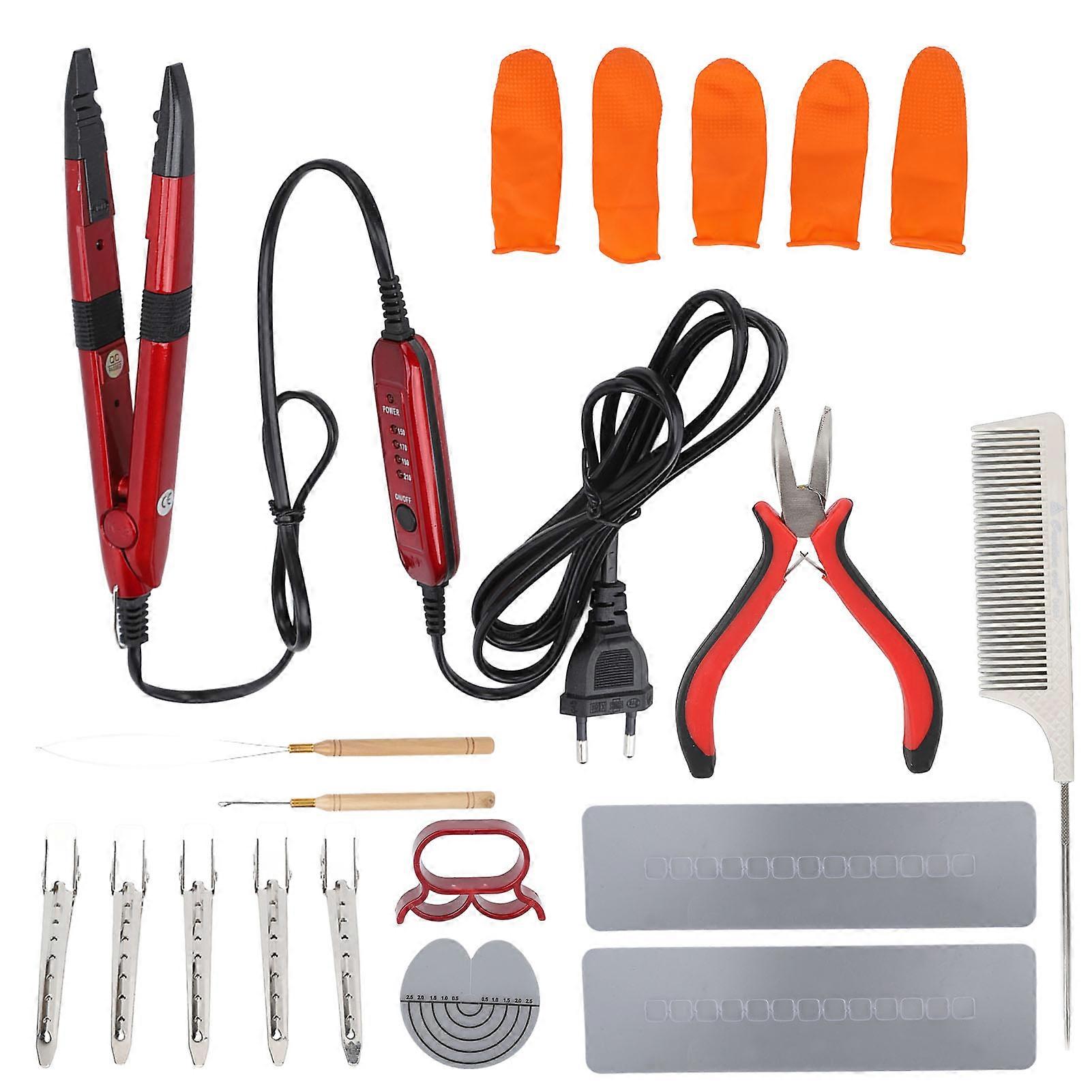 Hair Extension Iron, Constant Temperature Heat Insulation Sheet, Crochet Hair Extension Tools, EU Plug 220-240V