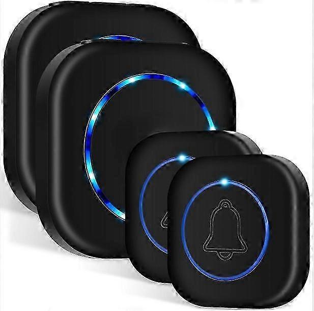 WiFi electronic doorbell for European buildings - black - two-way function