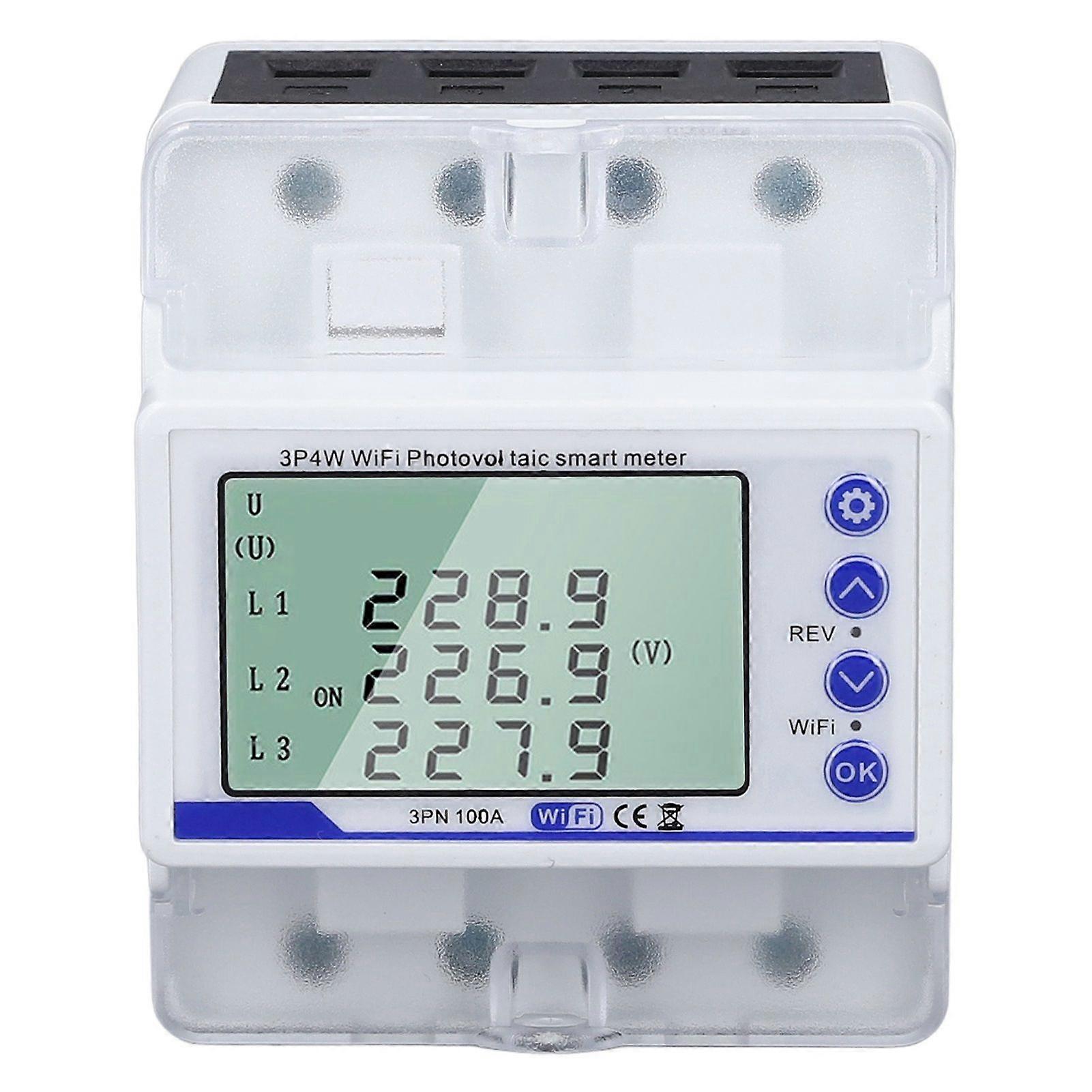WiFi Smart Circuit Breaker 3 Phase 4 Wires Bidirectional WIFI Energy Meter Switch 60300V 100A