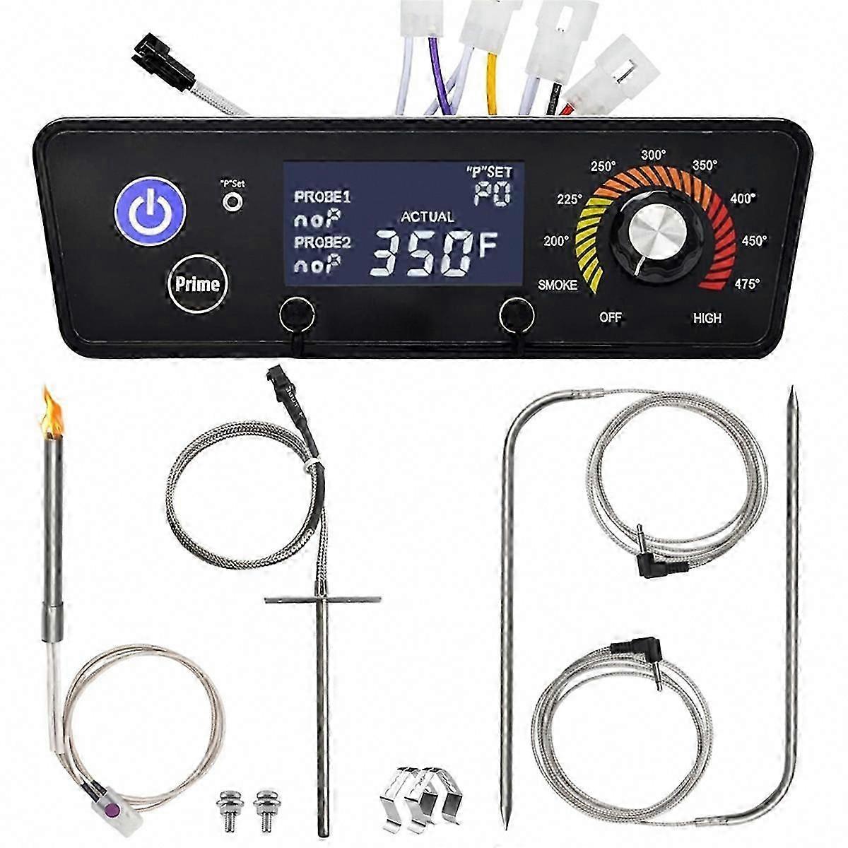 230V Digital LCD Control Board with Meat Probe & RTD Sensor for Pellet Grill Smokers Replacement Parts