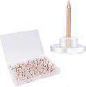 Inovra - 100 Rose Gold Pins for Pinboards - Clear Head Pins in a Transparent Box. - Pins