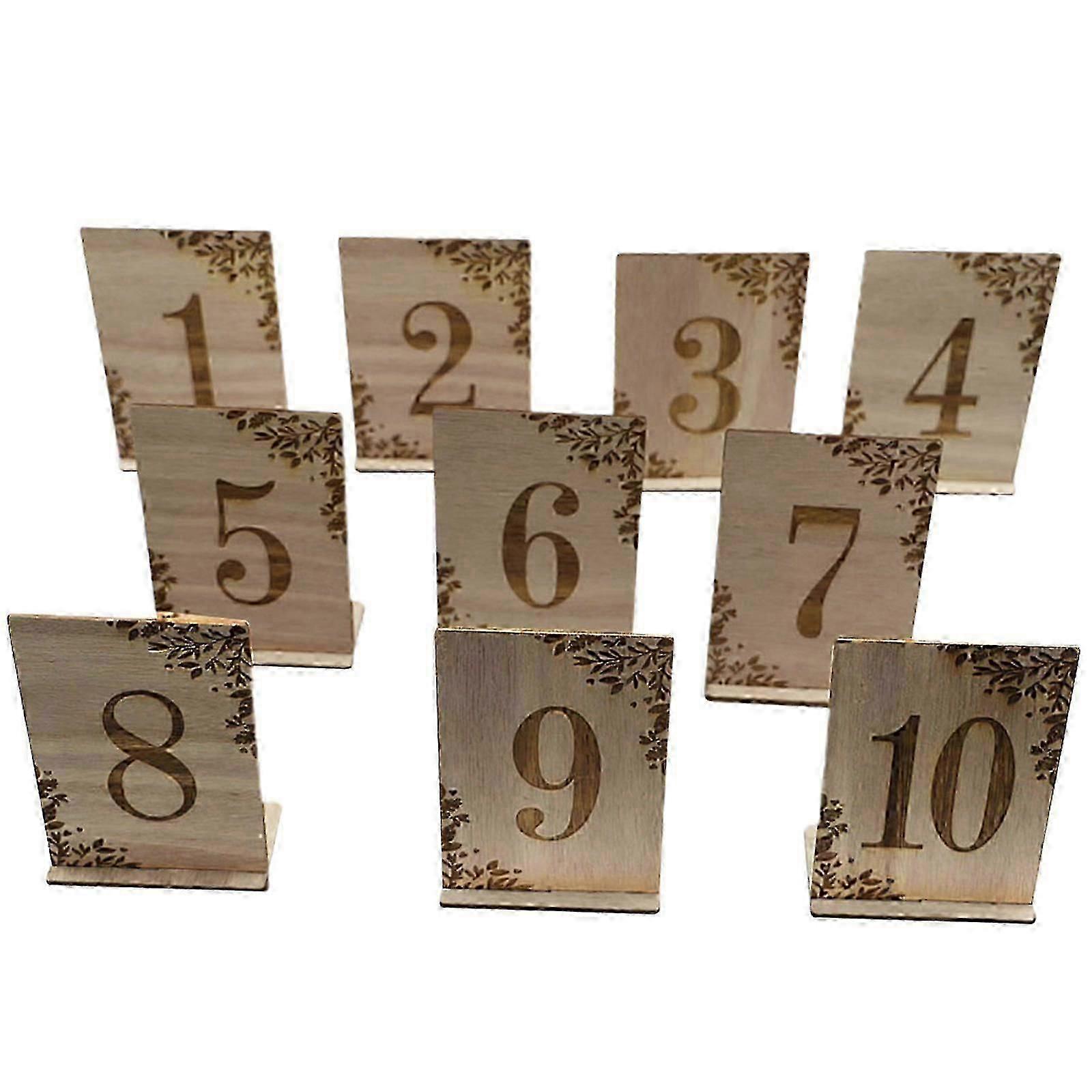 木製の結婚式のテーブル番号タグサインセットレターデジタルシートプレートの装飾