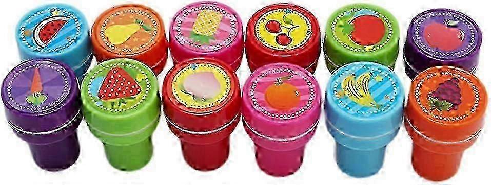 Funny Fruit Pattern Inking Stamps for Arts Crafts Paper Drawing Play Set of 12