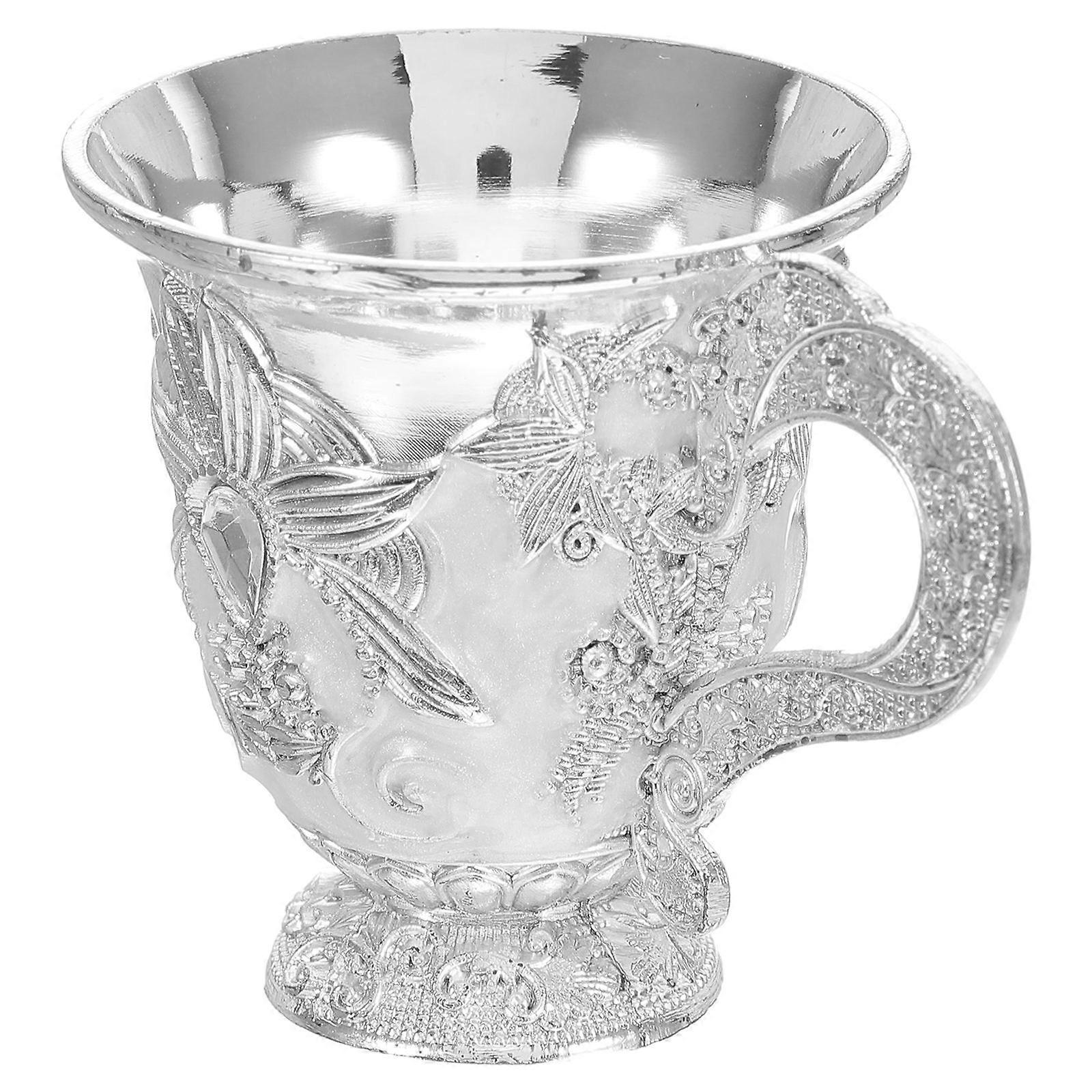 Metal Wine Goblet for Retro Drinking Use with Silver Vintage Shot Cup