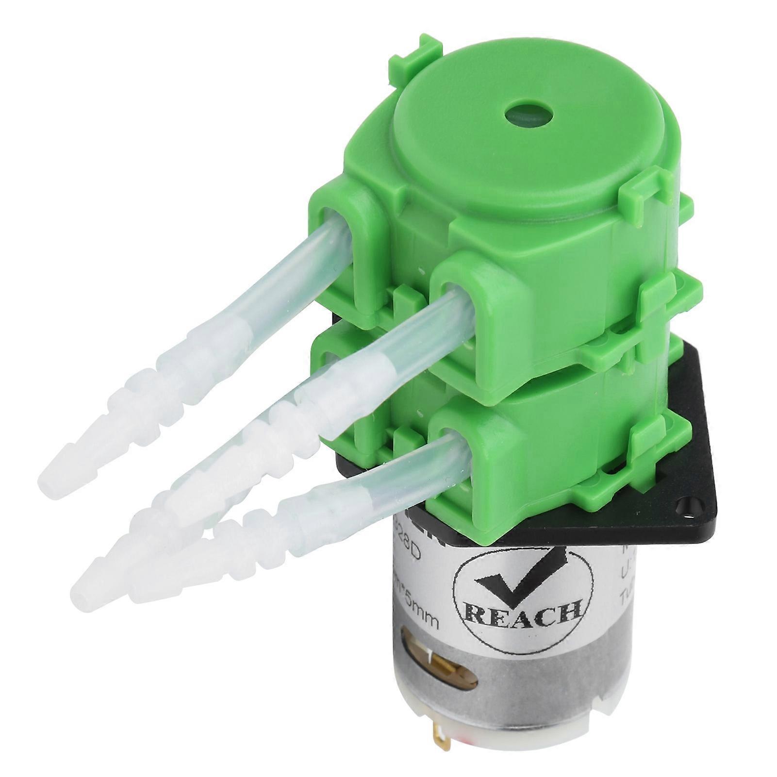 Double Head Flat Peristaltic Pump Liquid Water Dosing Aquarium Circulation 3x5DC 12V