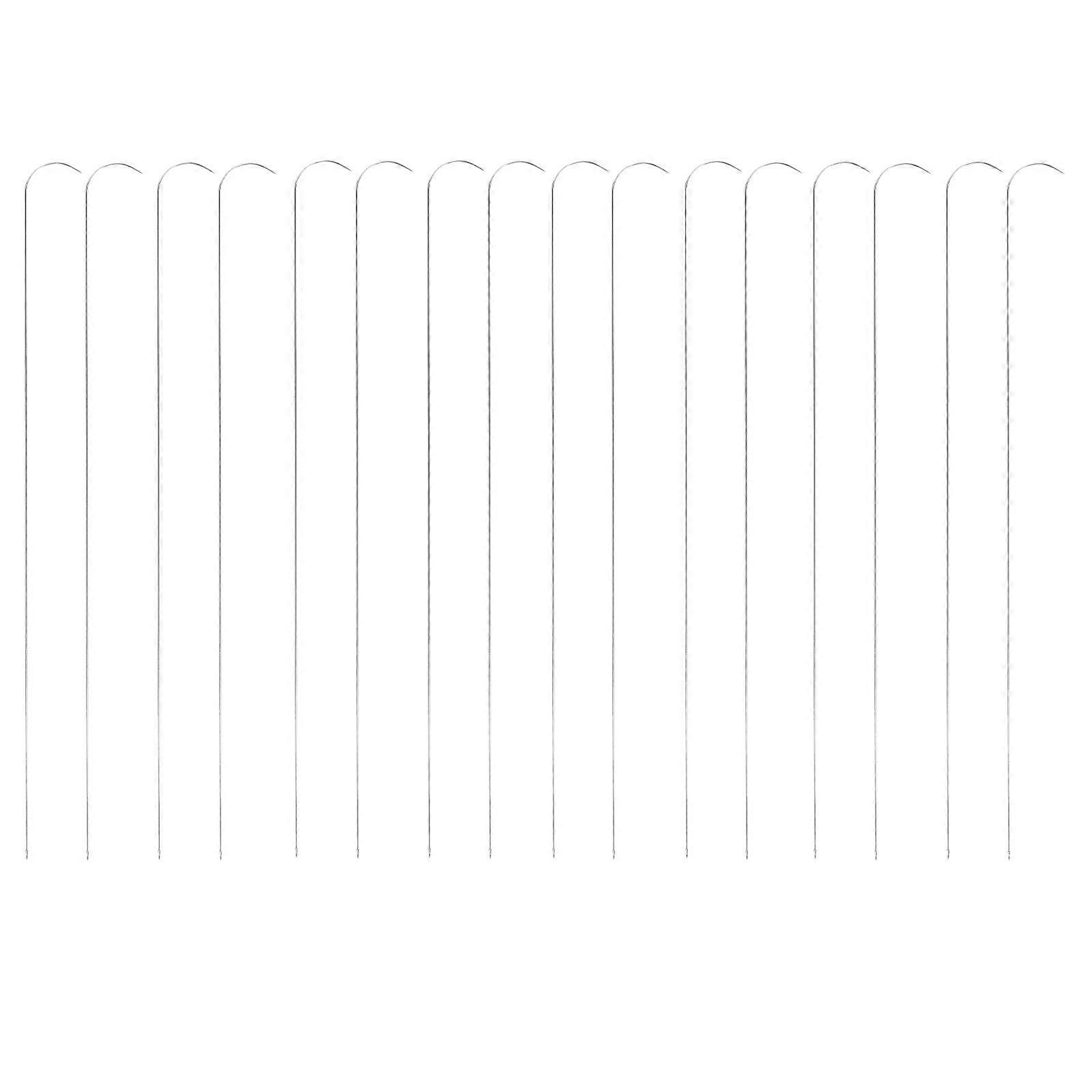15pcs Bead Easy-Grip Curved Needles For String Beads Big Eye Beading Needle For Diy And Family Activities Silver