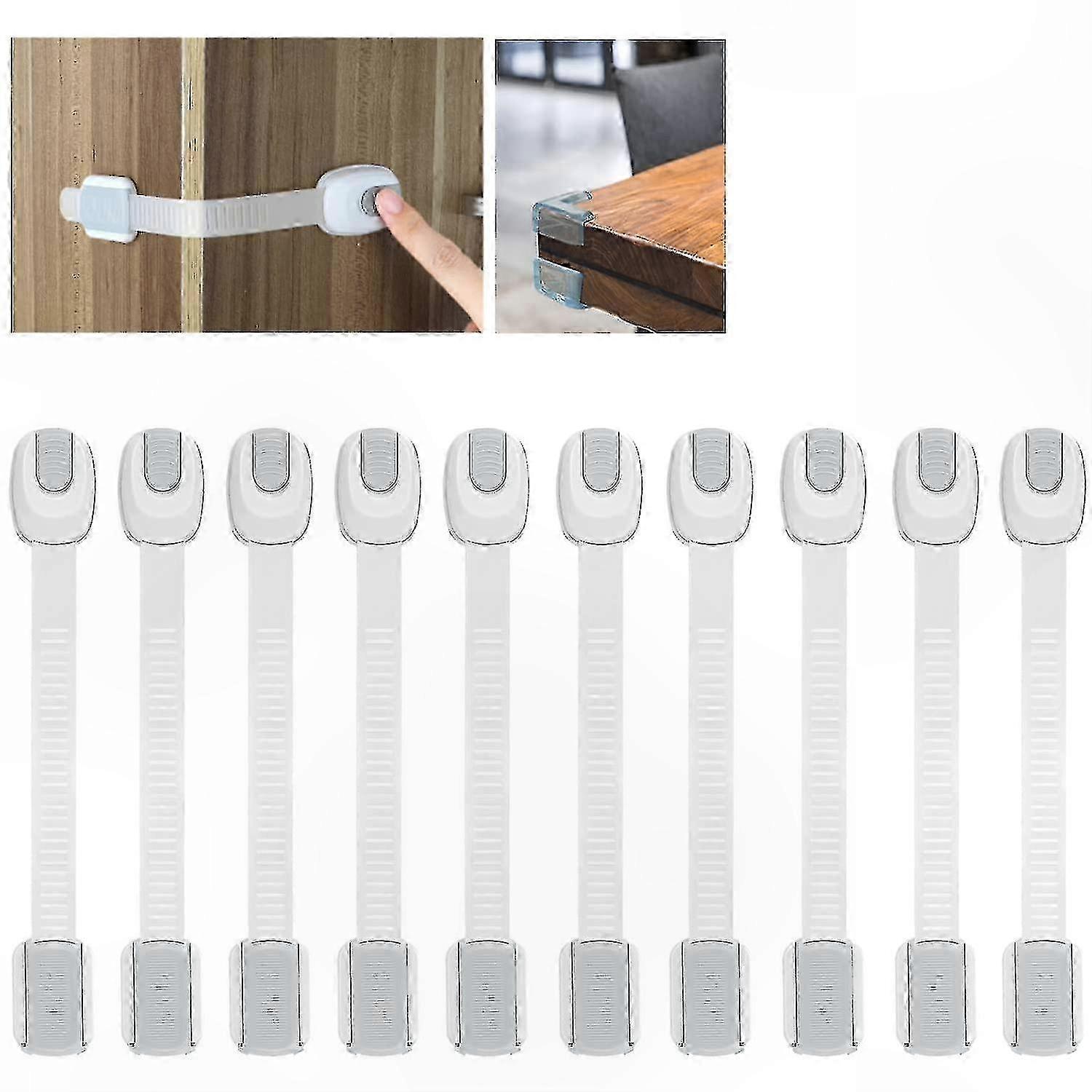 16-Pack Safety Locks for Childproofing Cabinets and Drawers