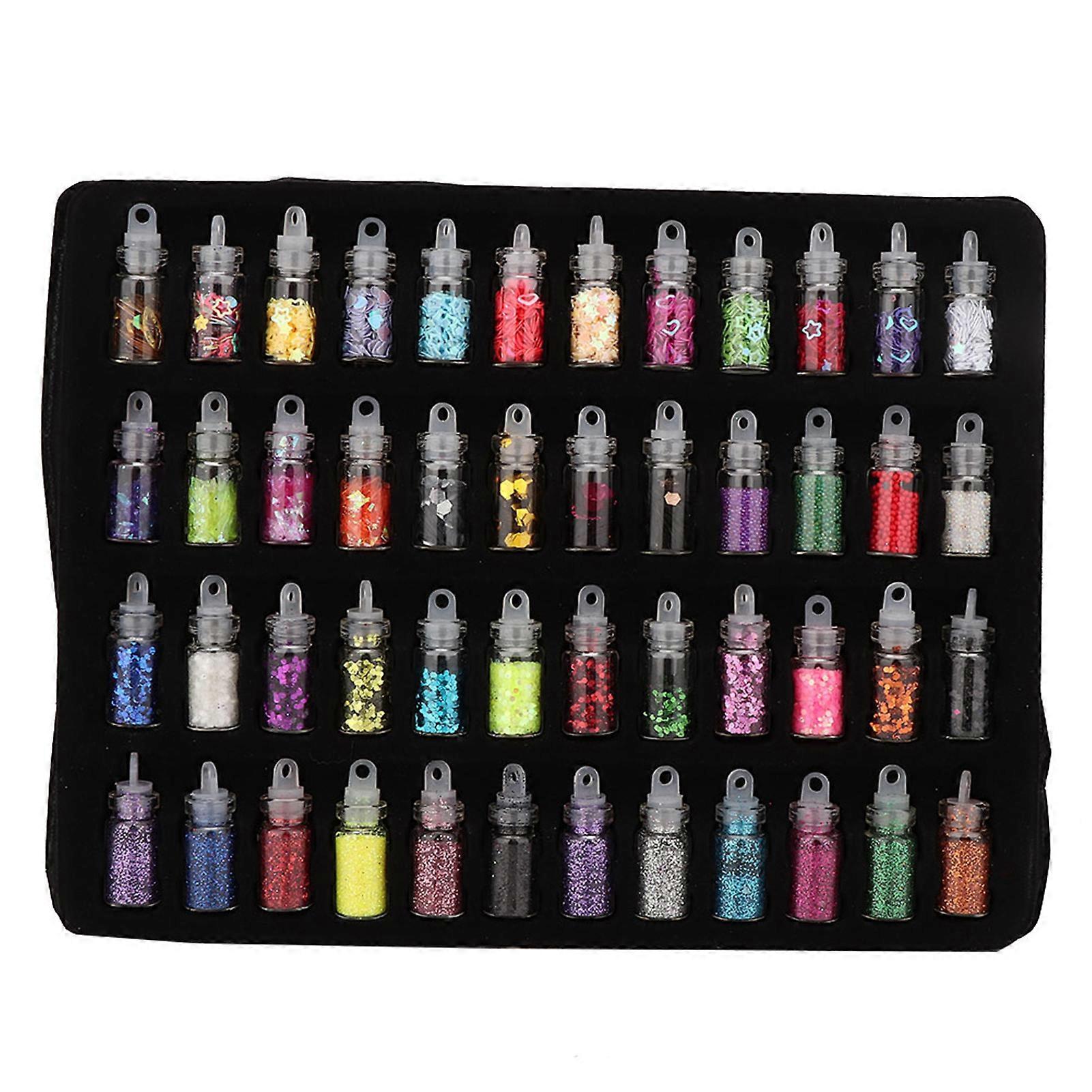 48 flacons de poudre à paillettes pour décoration de bijoux, outil de fabrication de moules en époxy