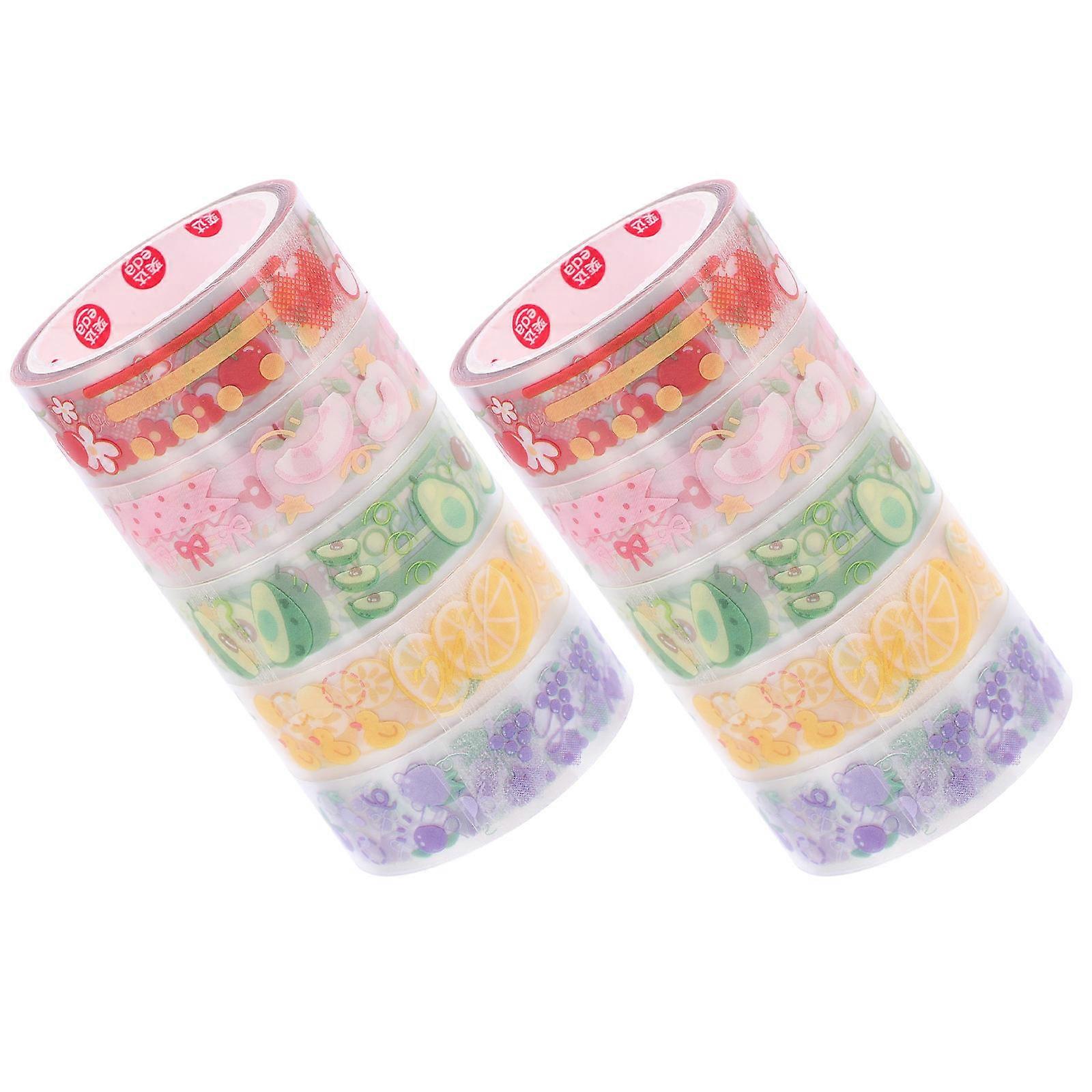 Bright Color Pet Tape for Decoration 10 Rolls Pretty Washi Tape Set
