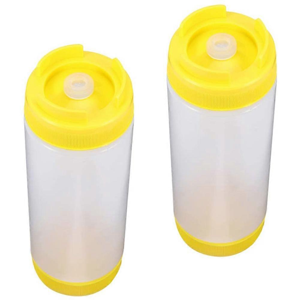 2 Plastic Squeeze Bottles Double-Headed Barbecue Sauce for Ketchup