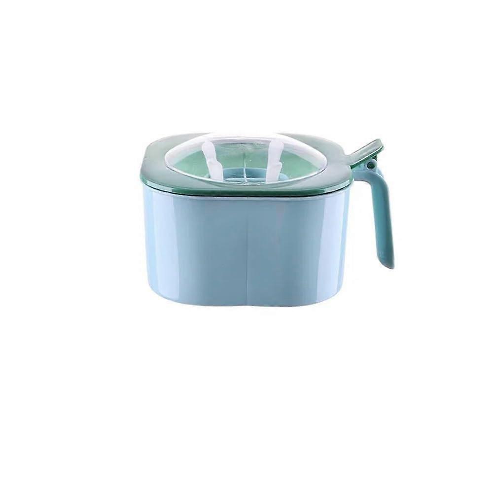 Plastic Seasoning Box with Spoons, Multi-Compartment Spice Jars, Light Blue Herb Storage Container for Kitchen Condiments