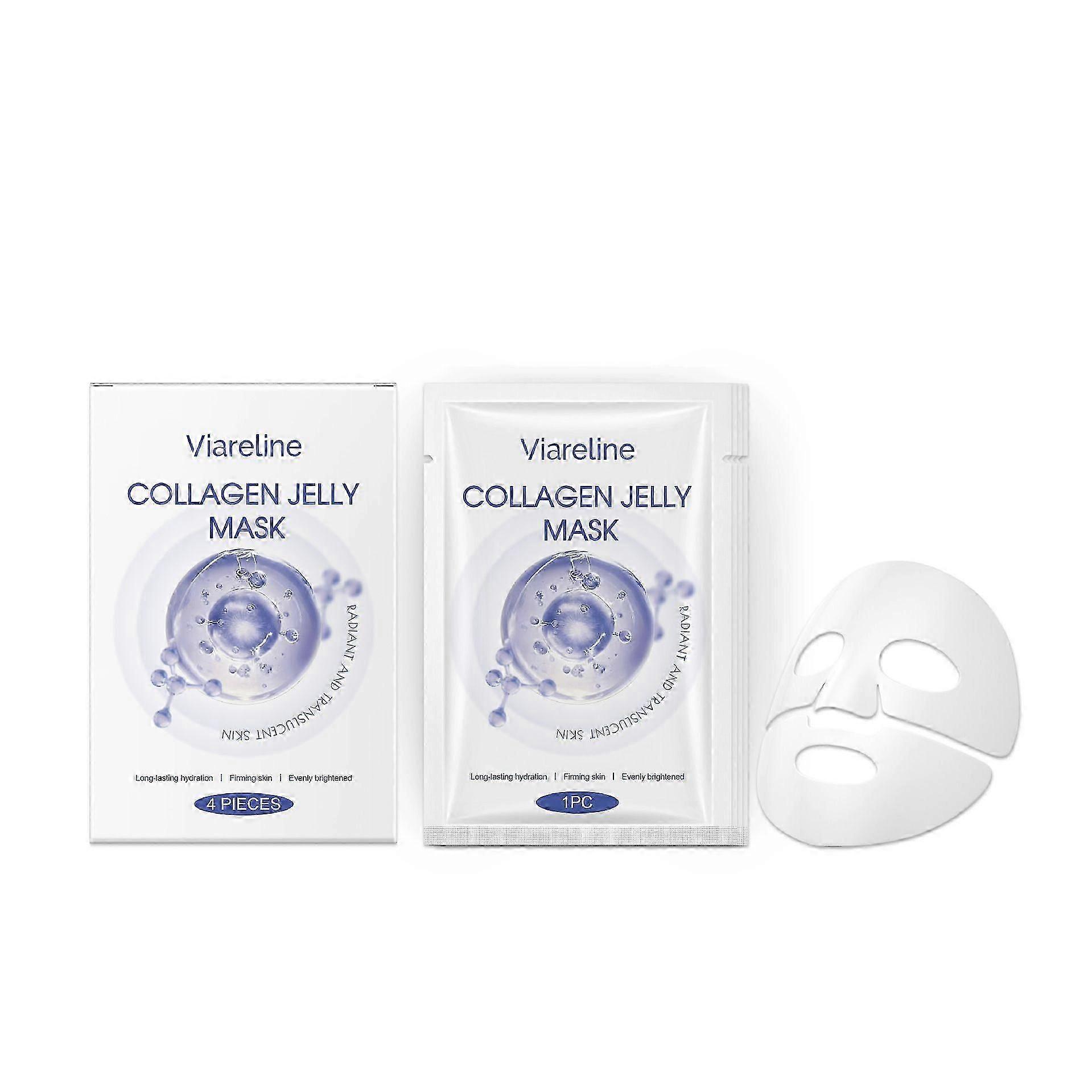 4 Collagen Face Mask, Reduce Fine Lines & Wrinkles, Soothing & Hydrating Overnight Hydrogel Mask, Pore Minimizing, Elasticity Improvement, Enhancin