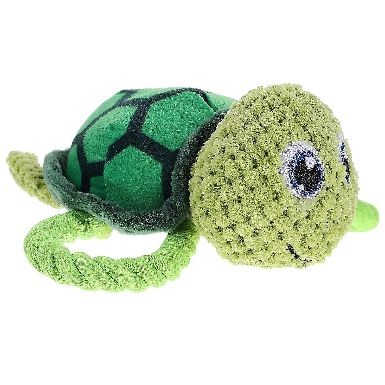 Pet Teething Plush Toy 3Pcs Cartoon Turtle Shape for Puppies and Dogs Indoor Outdoor Play Assorted Color Squeaky