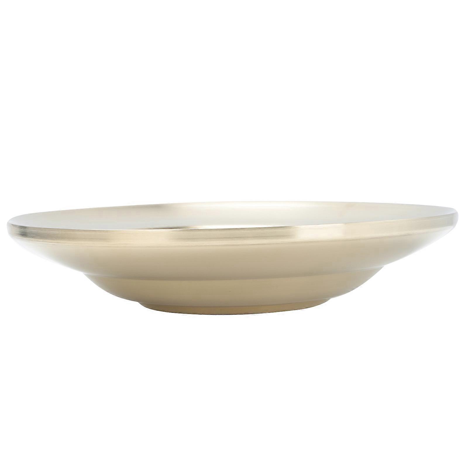 Golden Round Plate for Food Storage 1Pcs Double-Layer Stainless Steel Container